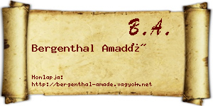 Bergenthal Amadé névjegykártya
